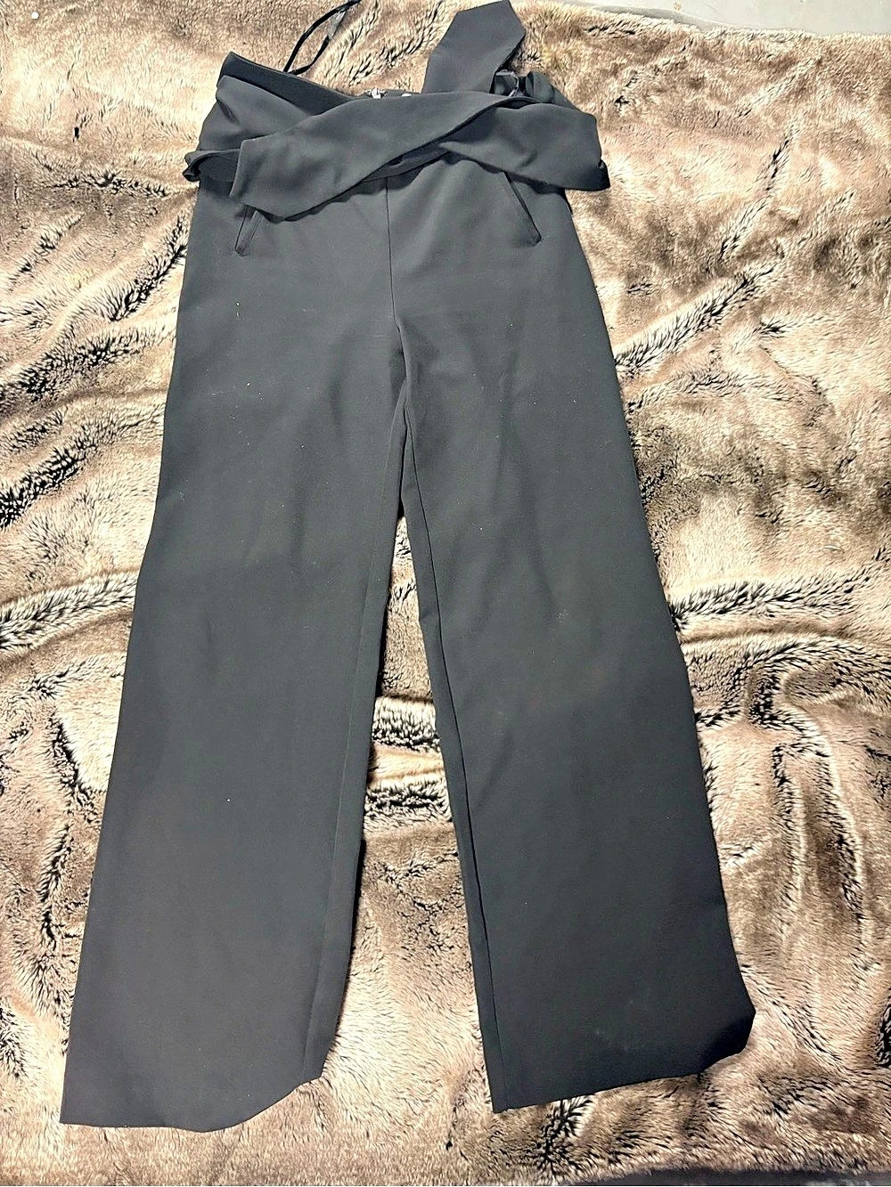 Lovers + Friends Sachi Tie Waist Pants Black Medium